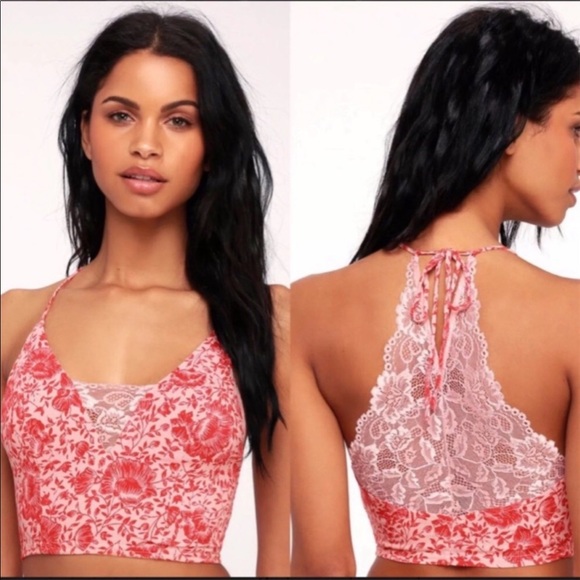 Free People Tops - Free People The Century Printed Brami Pink Lace XS